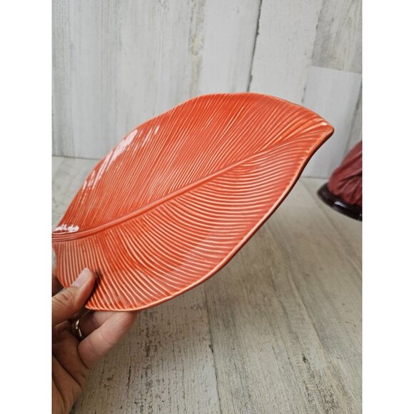 Crate barrel leaf Italy plate platter fall autumn - Picture 4 of 6